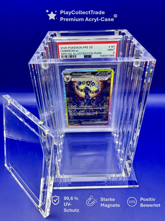 Acryl Case "PlayCollectTrade" Größe: 5er Ständer