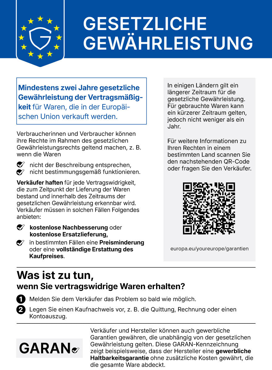 EU-Information zur gesetzlichen Gewährleistung